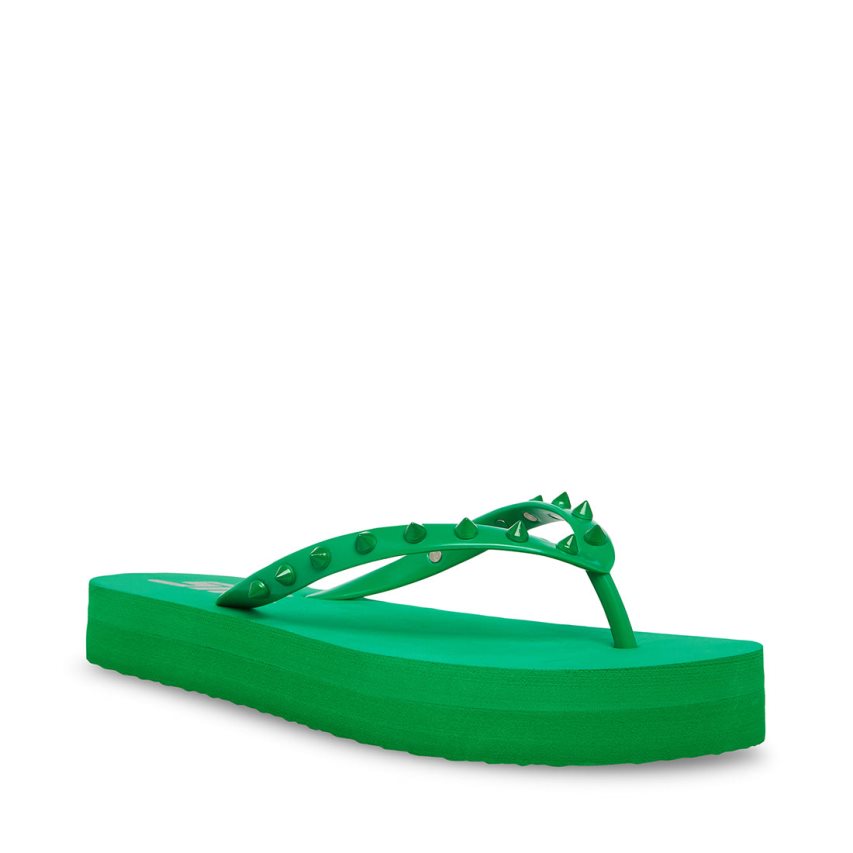 Green Steve Madden Lumi Women's Flip Flops | PH 2746WHB